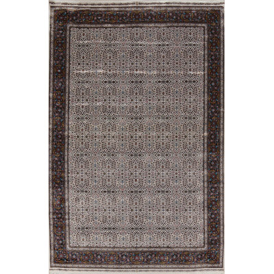 Tapis turc traditionnel floral ivoire All-Over 8 x 11