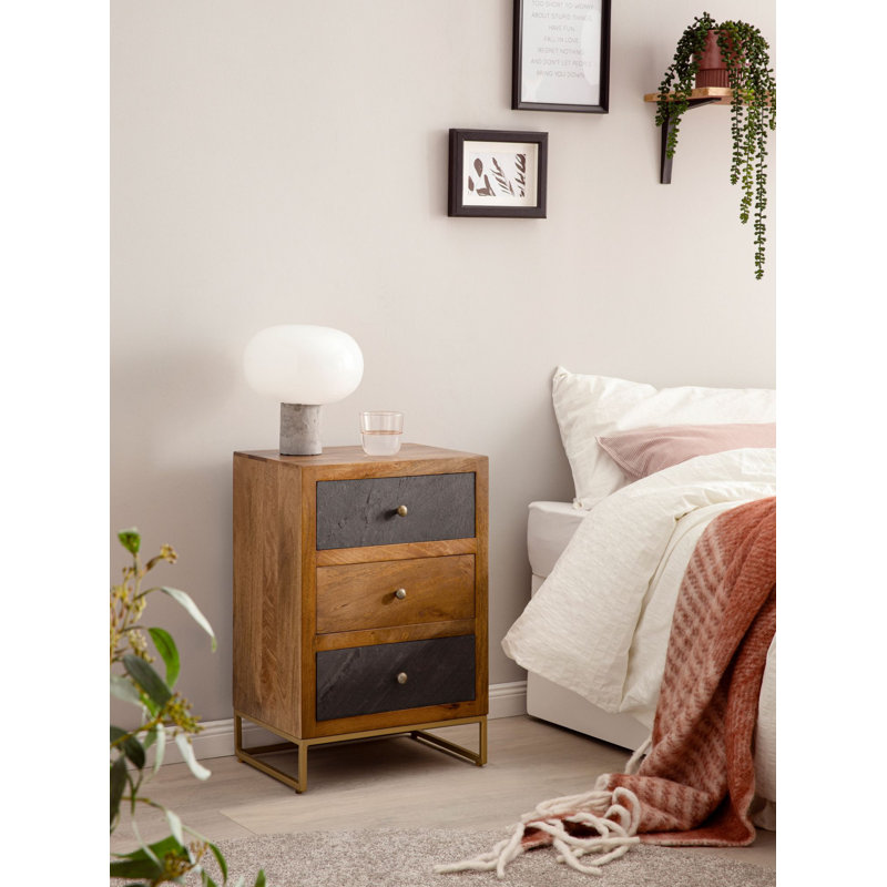 Stankiewicz Solid Wood Bedside Table, Brown