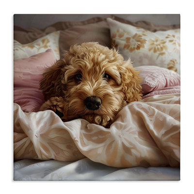  Art mural sur toile Nap Time Cuddling Pup par Jim Baldwin