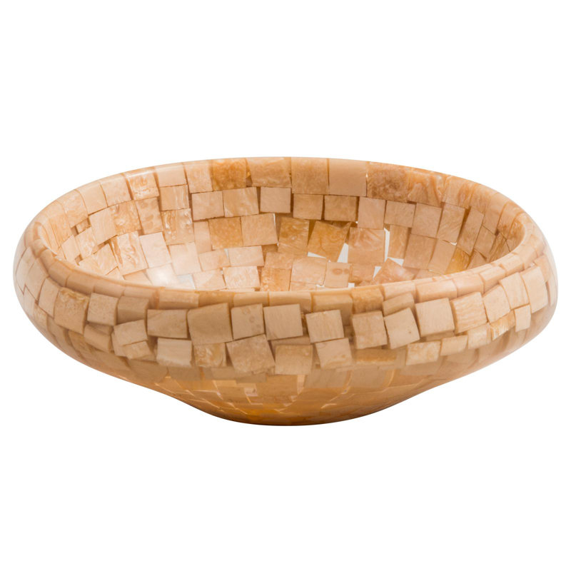 Belfry Bathroom Brody 380mm Beige Resin Circular Countertop Basin Bathroom Sink