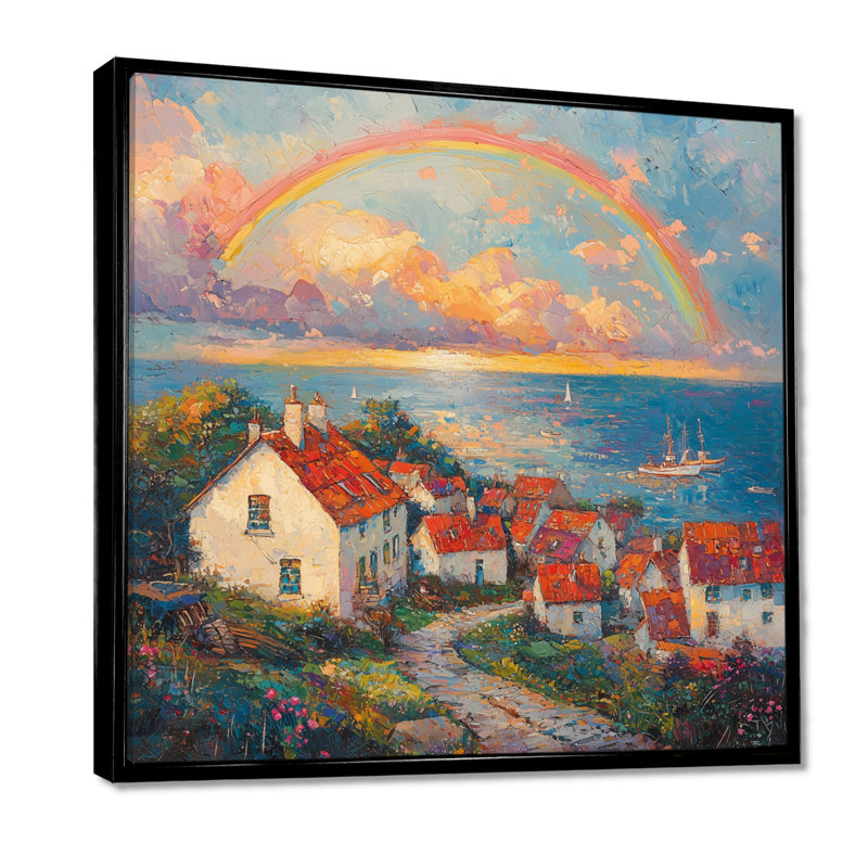 Dovon - Landscapes Large Wall Decor, Floater Framed Print, Black, 16" H x 16" W