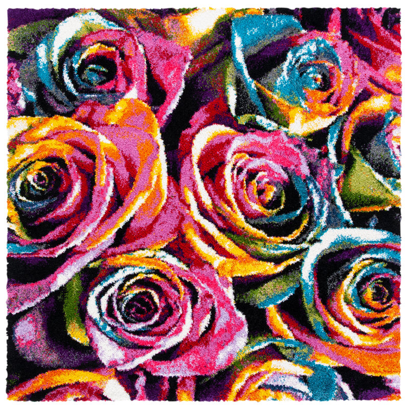 Cleveland Performance Floral Rug, Square 4'