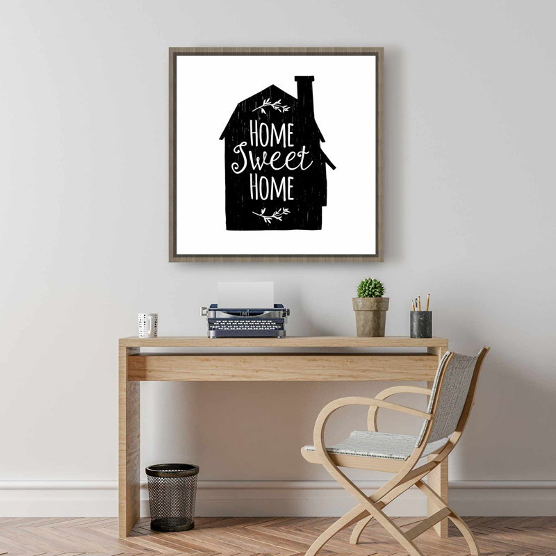 Cuisine minimaliste | Toile encadrée noire "Home Sweet Home"