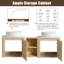 Ensemble de meuble-lavabo double 60 po avec plateau en pierre reconstituée Eaton-710271484-710271482