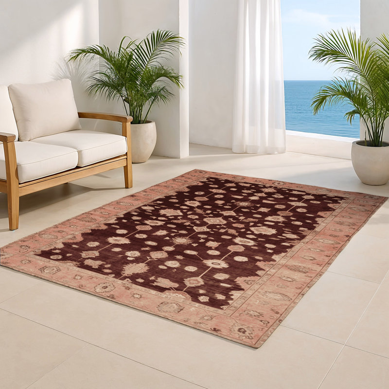 Tapis intérieur et extérieur brun Overdyed, Rectangulaire 8 pi x 10 pi
