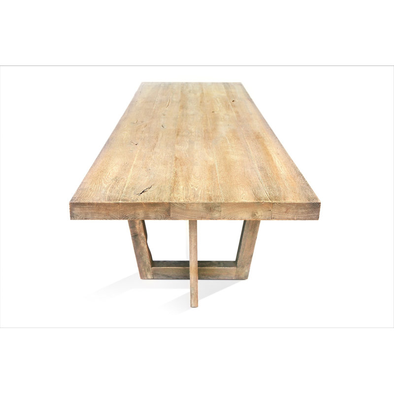 Rustic Oak Solid Wood Rectangular Dining Table for 12