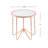 White Frosted Glass Top Round Table In Rose Gold Finish