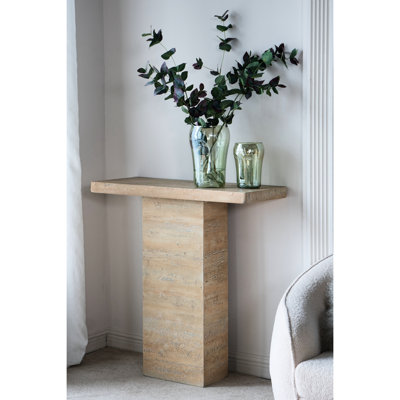 Table basse 35,5 po x 14 po x 35,5 po avec base géométrique élancée, design moderne pour les espaces de vie, table 100% oxyde de magnésium, espace principal, oxyde, assemblage de 48,4 lb nécessaire
