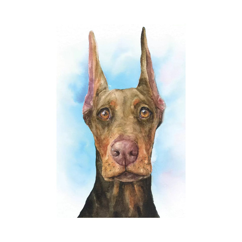 Doberman Puppy - Wrapped Canvas Print, 20.32 cm H x 30.48 cm W