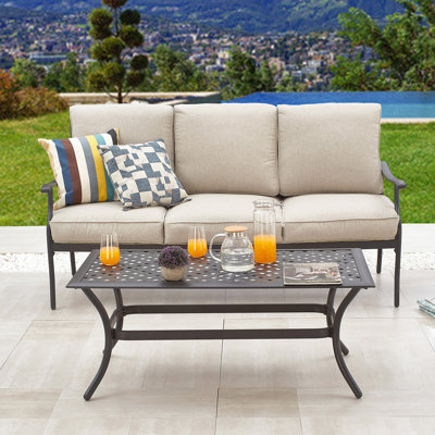 Vlachavas 2-Piece Outdoor Patio Deep Seating Sofa Set with Cushions and Coffee Table by Red Barrel Studio