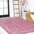 Halpert Vintage Filigree Textured Weave Fuchsia/Light Gray Indoor/Outdoor Rug-1739024031