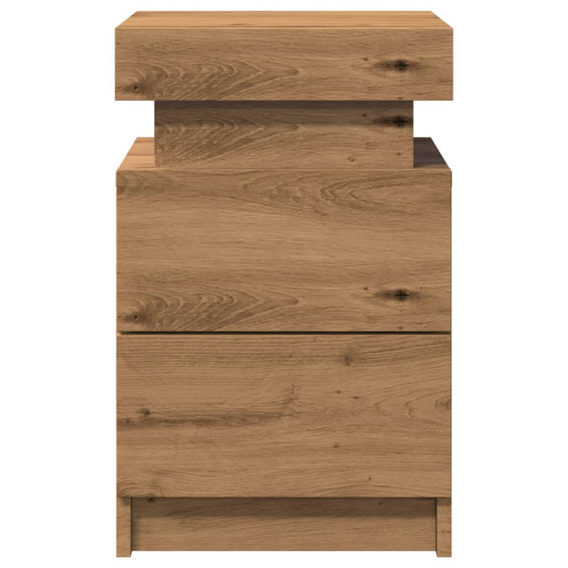 Daukarah 35cm W Manufactured Wood Bedside Table, Artisian Oak