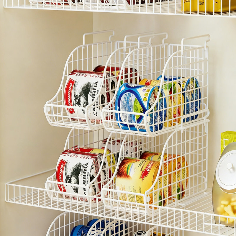 Sonyabecca 3-Pack Soda Can Organizer for Pantry, Stackable Can Storage Organizer Pantry, Canned Food Storage Basket With Handles for Pantry Kitchen Countertop Cabinet Patent Pending