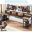 78 Inch Two-Person Desk With Stylish X-Legs, Extra Long Workstation For Dual Use And Industrial Design, Rustic Brown-1908026549