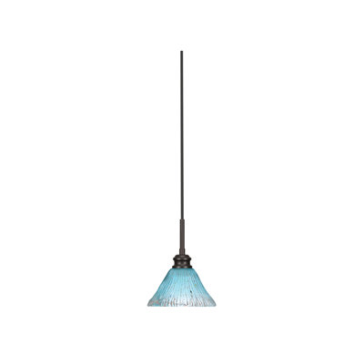 Mini-luminaire suspendu avec cordon en cristal sarcelle 7 po Edge