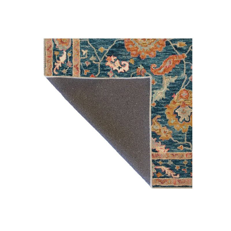 Colorful Floral Patterned Decorative Machine Washable Rug, Rectangle 3'11" x 5'11" Rug Pad Included