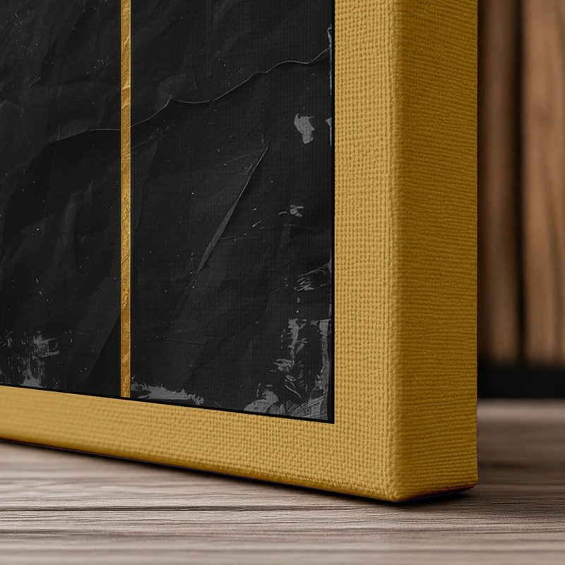 Stone and Gold Industrial - Wrapped Canvas, 18x12 - 45.7 x 30.5 cm, Ochre Border