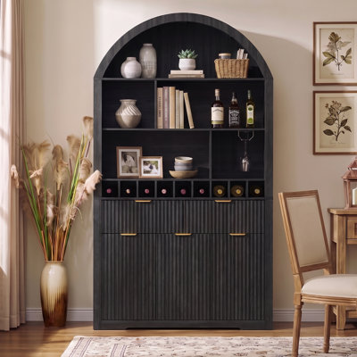 75" H Arched Kitchen Pantry Cabinet