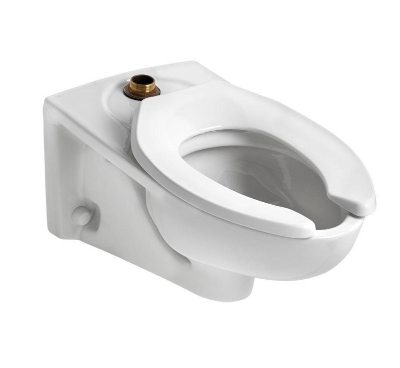 White Ceramic Wall-Mounted Dual Flush Elongated Toilet