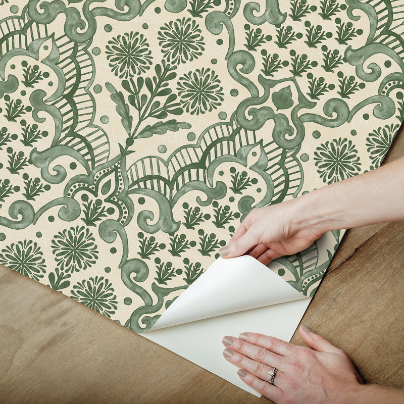 Papier peint auto-adhésif Brownstone Blooms Forest, Vert