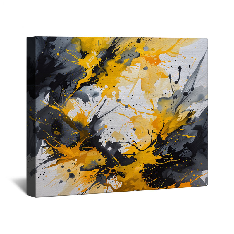 Abstract Splatter Canvas Gallery Wrap - Abstract Wall Decor in Many Sizes, 32 x 32 inches