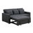 79.75"Linen Convertible Sleeper Sofa With Side Pocket