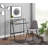 Huertas Glass Top Metal Base Writing Desk-107525282