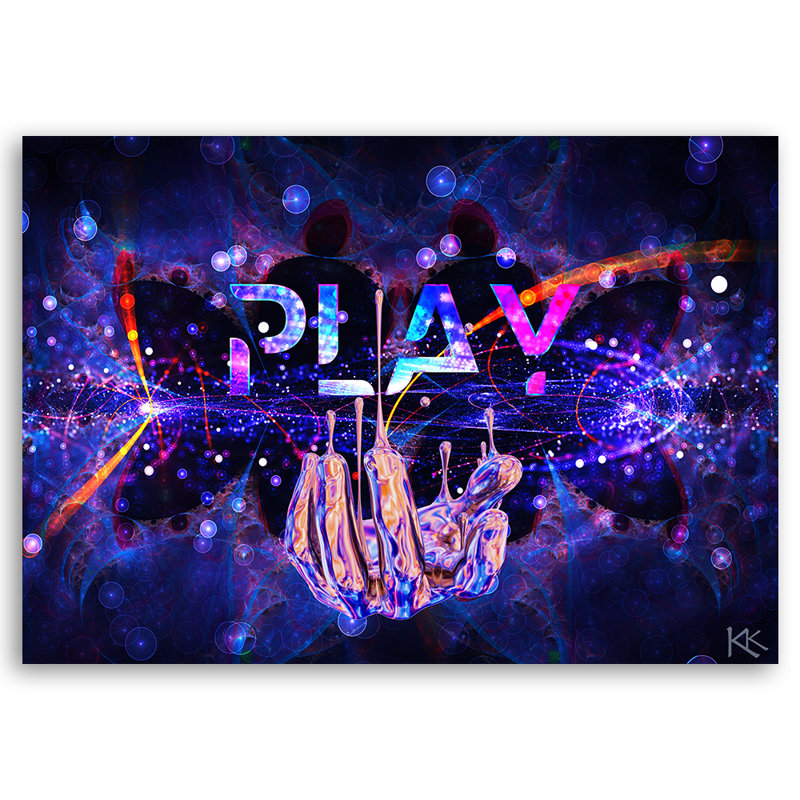 Play Neon Game Console - No Frame Print on Canvas