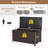Costway 40 " W 50 Gallons Water Resistant Wicker Deck Box with Wheels