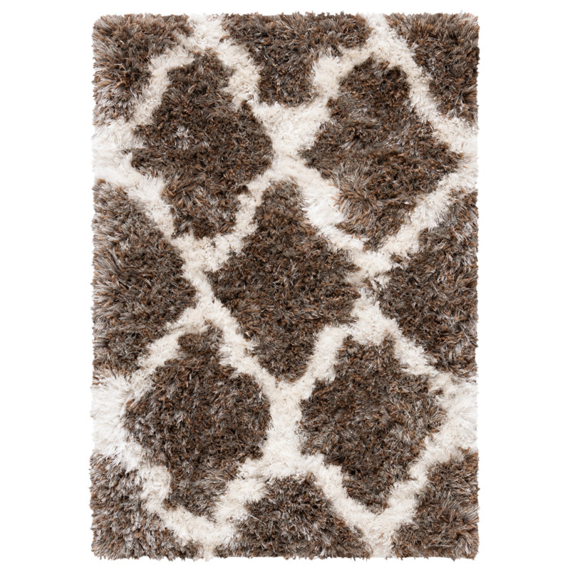 Adlan Shag Hand Tufted Performance Geometric Rug, Rectangle 5' x 8'
