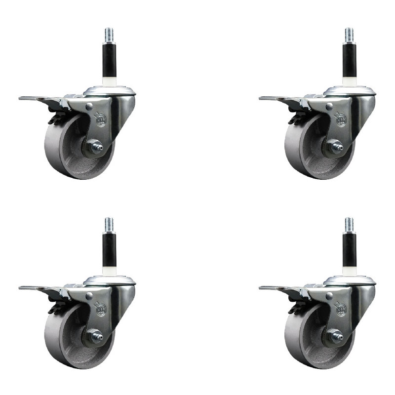Ensemble de roulettes semi-pivotantes 7/8 pouces