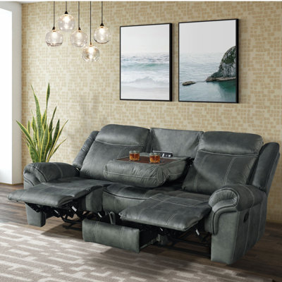 Lyzeth 85" Upholstered Manual Reclining Sofa