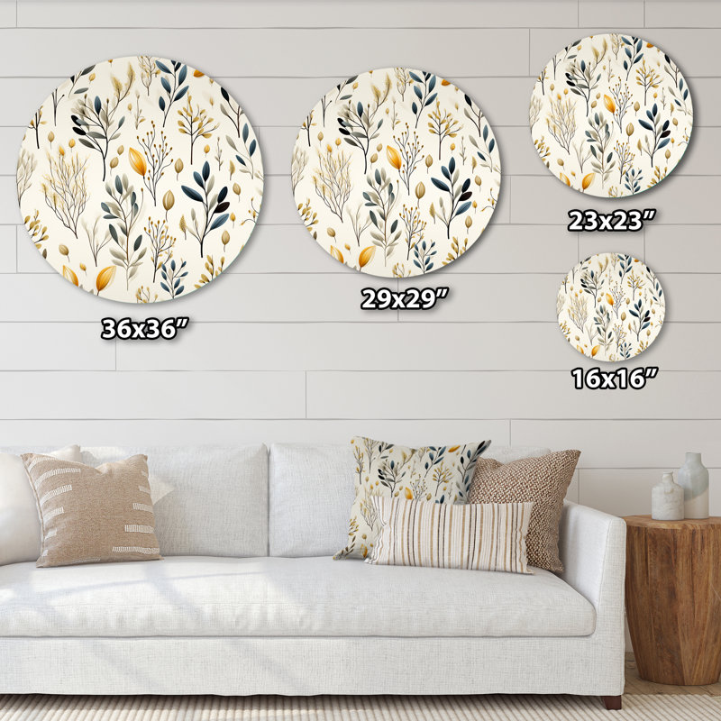 Swaffham - Art floral rond en métal, H 16 po x l 16 po