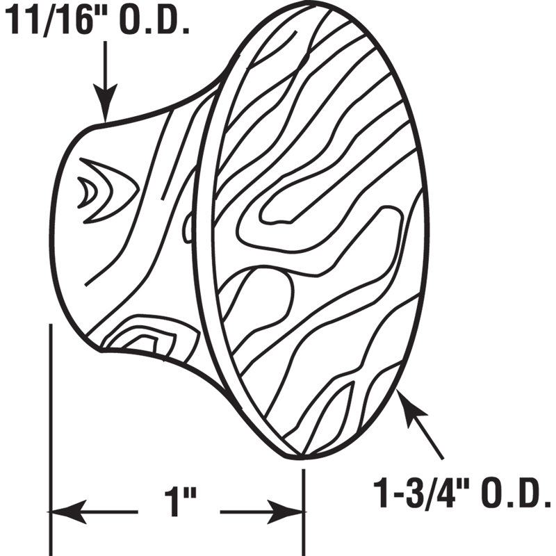 Poignée à bouton pliable en bois franc de 1-3 / 4 po (paquet de 2)