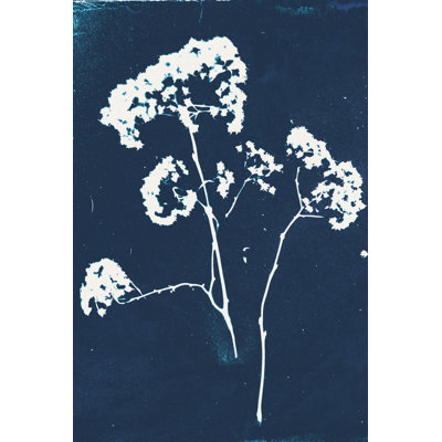 " Navy Botanical Silhouette " Painting Print