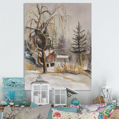 Winter Village Landscape II - peinture