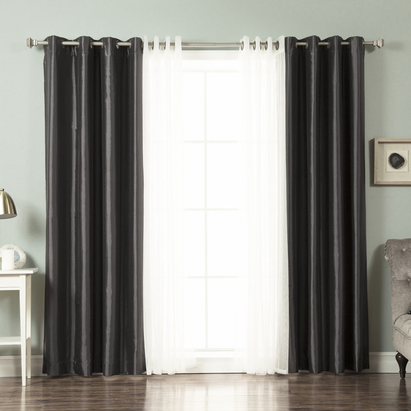 Paire de rideaux isolants avec œillets Styrkar, Gris foncé