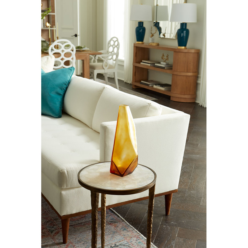 Asscher Handmade Glass Table Vase, Peacock