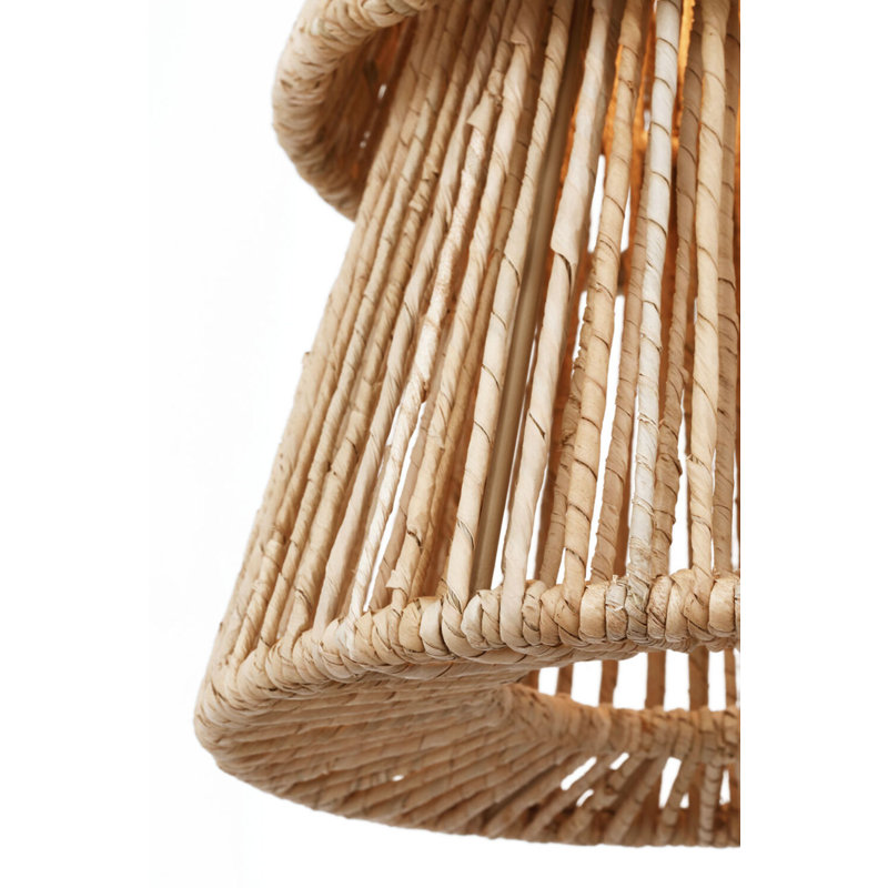 Antigua 11" Pendant in Natural Abaca, Bronze