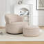 Chaise pivotante rembourrée en polyester avec repose-pieds-561283666