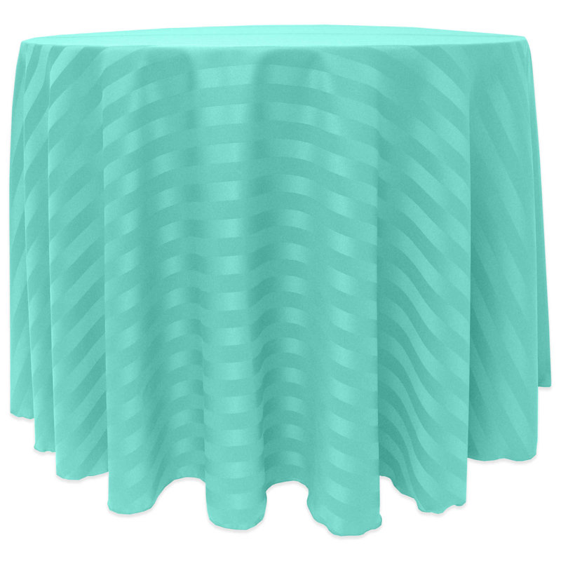 Ultimate Textile Satin Stripe Rectangular Tablecloth, 132" x 108", Caribbean, 15