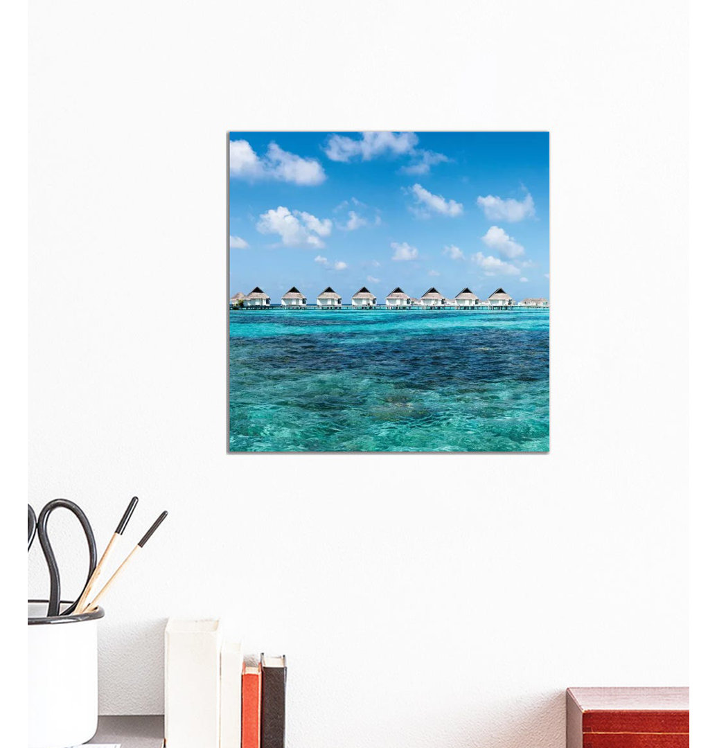 Overwater Villas At A Luxury Beach Resort In The Maldives by Jan Becke - Wrapped Canvas Print