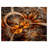 Abstract Floral Canvas Wall Art, Dark Orange Fractal Flower Print - Dark Orange Fractal Flower-20880456-33818926