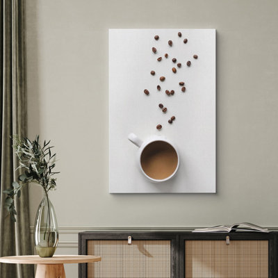Coffee " Coffee Bean Trail Next To Coffee Cup Fruit "