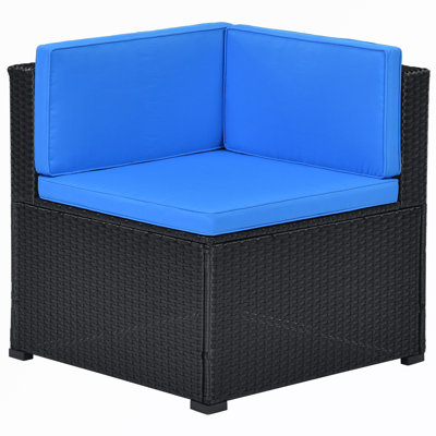 82.7'' Wide Wicker Patio Sectional with Cushions