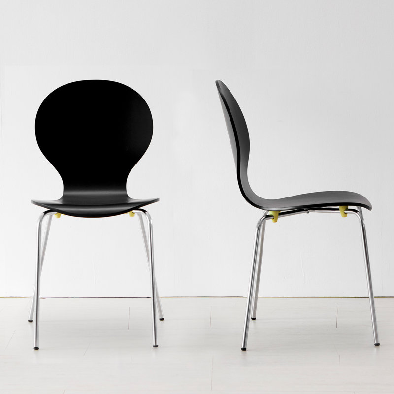 Isabellarose 17.3'' H Modern Stacking Side Chair, Black