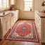 Tapis Linden Traditional Medall de style persan, marine, orange, or, vert, crème, ivoire, lavable à la machine, antidérapant, à poils courts, idéal pour l'intérieur et l'extérieur, adapté aux animaux de compagnie, pour salon, chambre, salle à manger, entrée, couloir, bureau.-504335327