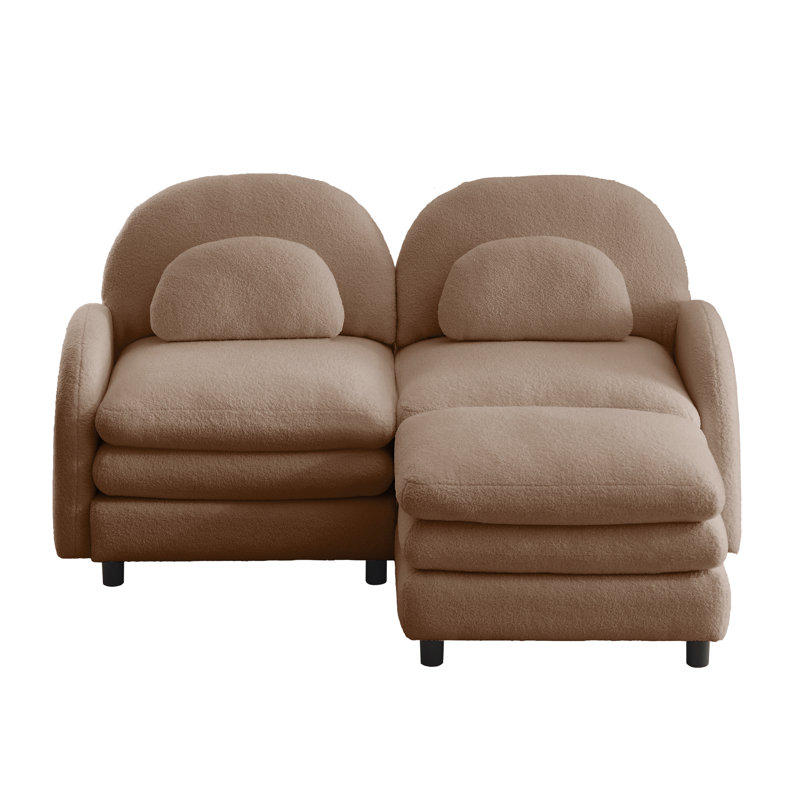 Cloud Soft Teddy Sectionals, 2 Seat Modern Modular Sofa For Home