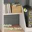 Table de bureau pour ordinateur portable avec tablettes de rangement Oveson 29,5 pouces, blanc-1026836607