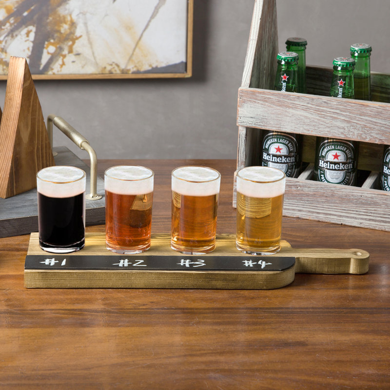 4 Piece 118ml Glass Beer Flight Set